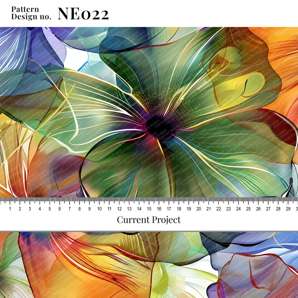 Abstract Floral Seamless Pattern NE022 – Tropical Flower Design for Textile & Wallpaper
