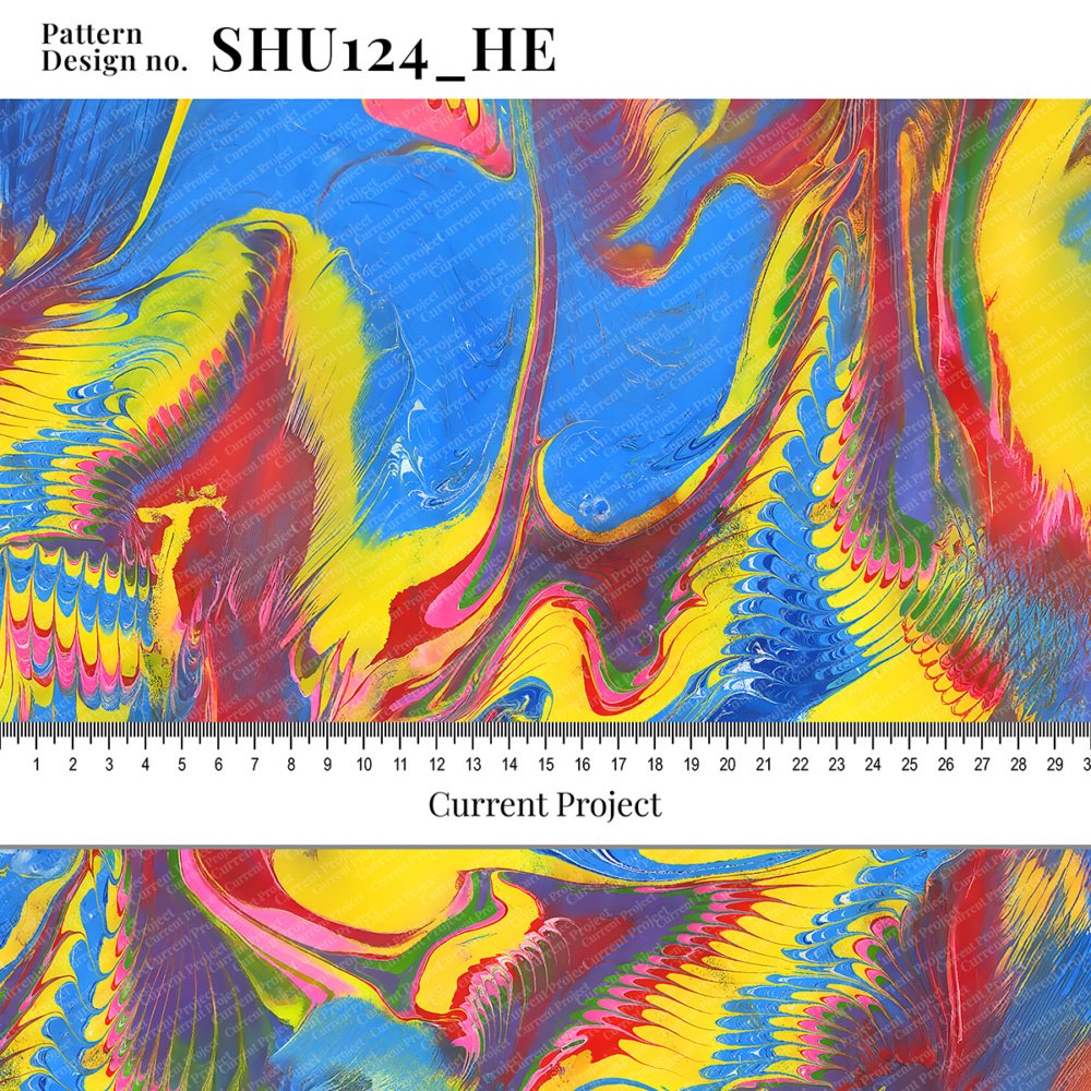 Abstract Seamless Pattern SHU124_HE – Modern Fluid Design for Textile & Wallpaper