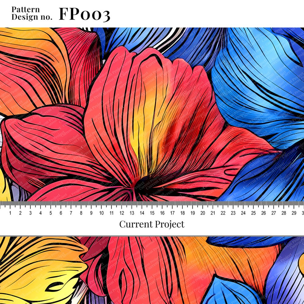 Colorful floral seamless pattern FP003 – surface design for textile and wallpaper