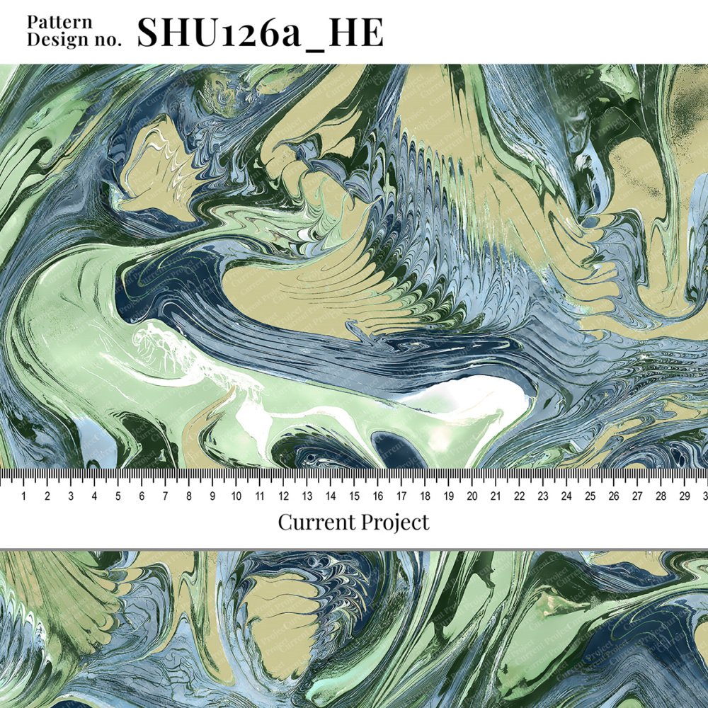 Abstract Seamless Pattern SHU126a_HE – Modern Fluid Design for Textile & Wallpaper