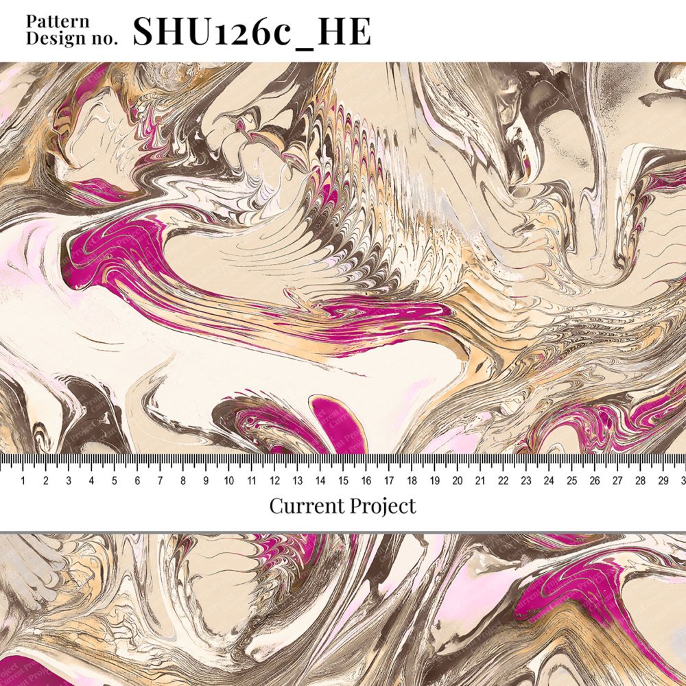 Abstract Seamless Pattern SHU126c_HE – Modern Fluid Design for Textile & Wallpaper